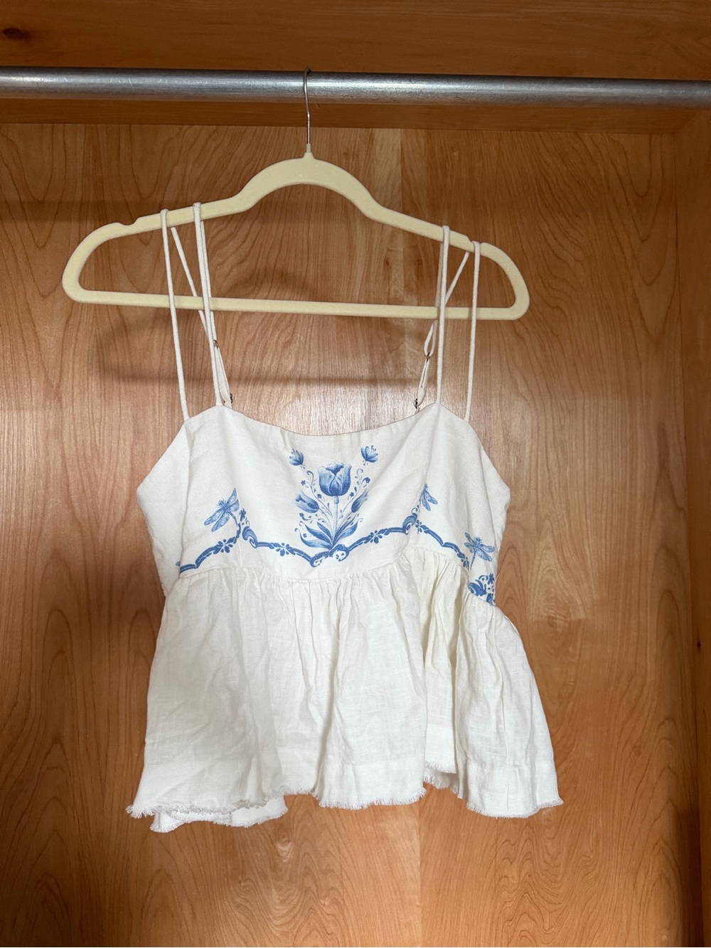 Free People White Spaghetti Strap Tank Top